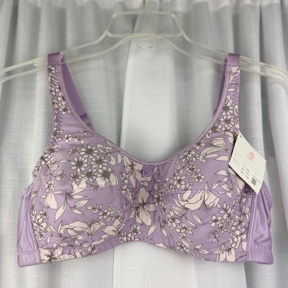 ABC American Breast Care Mastectomy Bra 103 Sweet Lavender Floral 42B NWT
